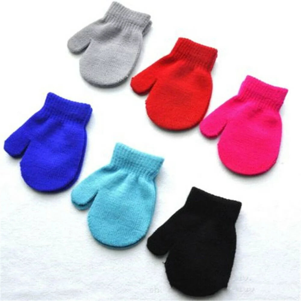Baby Toddler Mittens Gloves Boys Girls Solid Winter Kids Warm Gloves