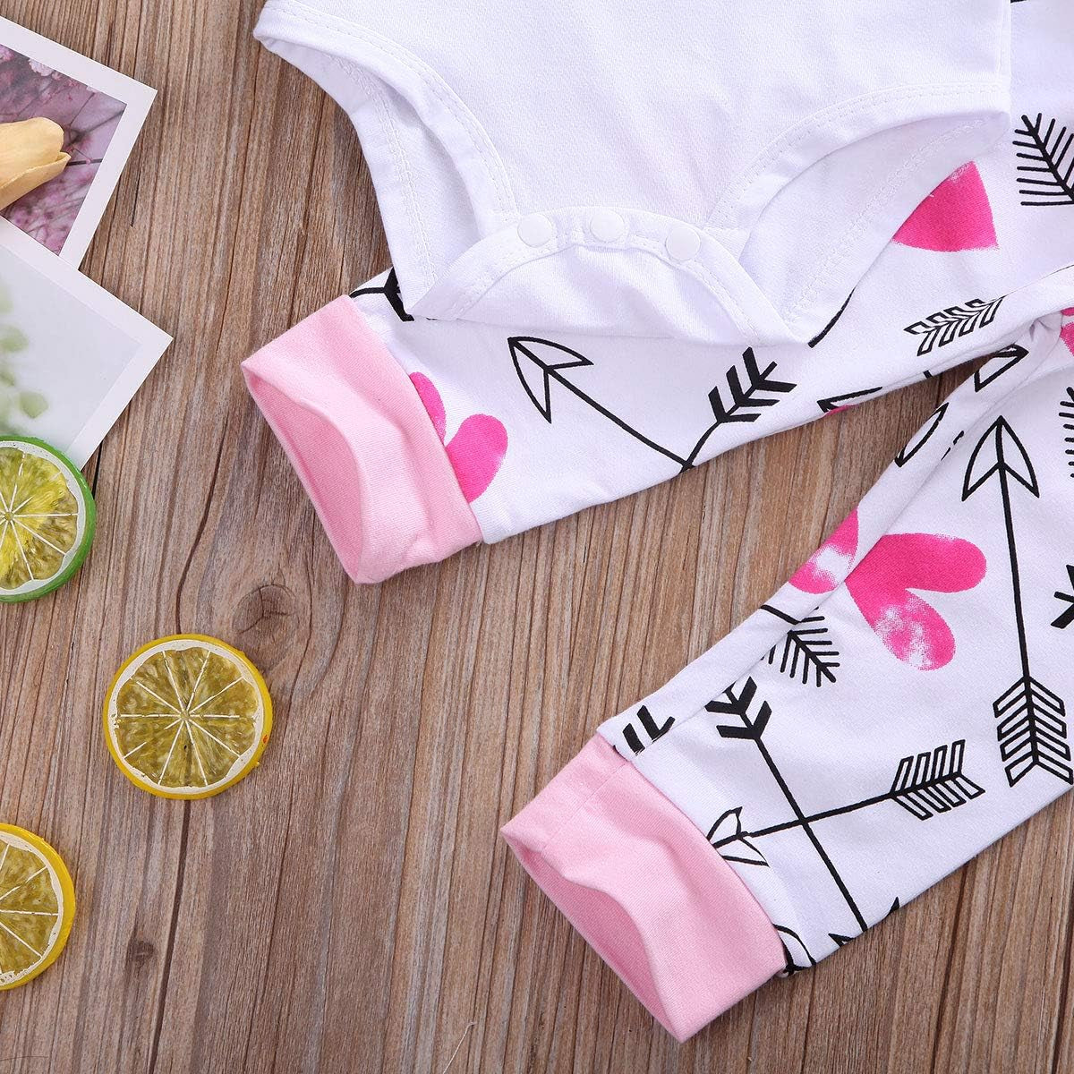 4Pcs Newborn Baby Girls Outfit Set Auntie'S Bestie Romper Arrow Pants Hat Headband Clothing Set