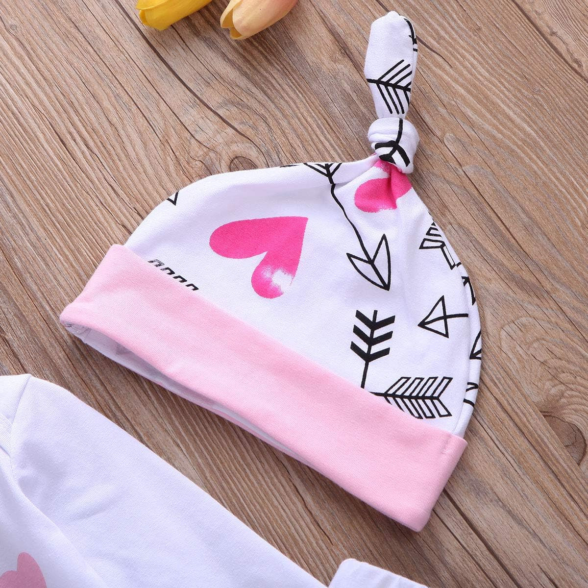 4Pcs Newborn Baby Girls Outfit Set Auntie'S Bestie Romper Arrow Pants Hat Headband Clothing Set